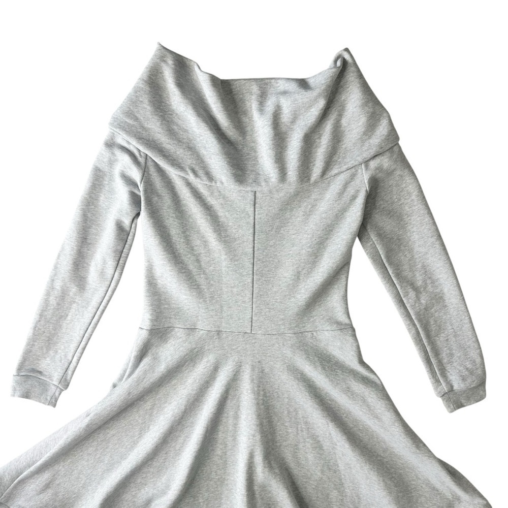 MOSCHINO COUTURE gray zip up flare mini sweatshirt dress US10/FR40 - Picture 10 of 14
